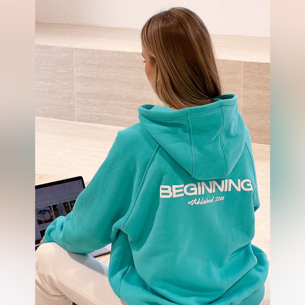 Beginning Boutique Teal Established Bubble Hoodie - Size 12